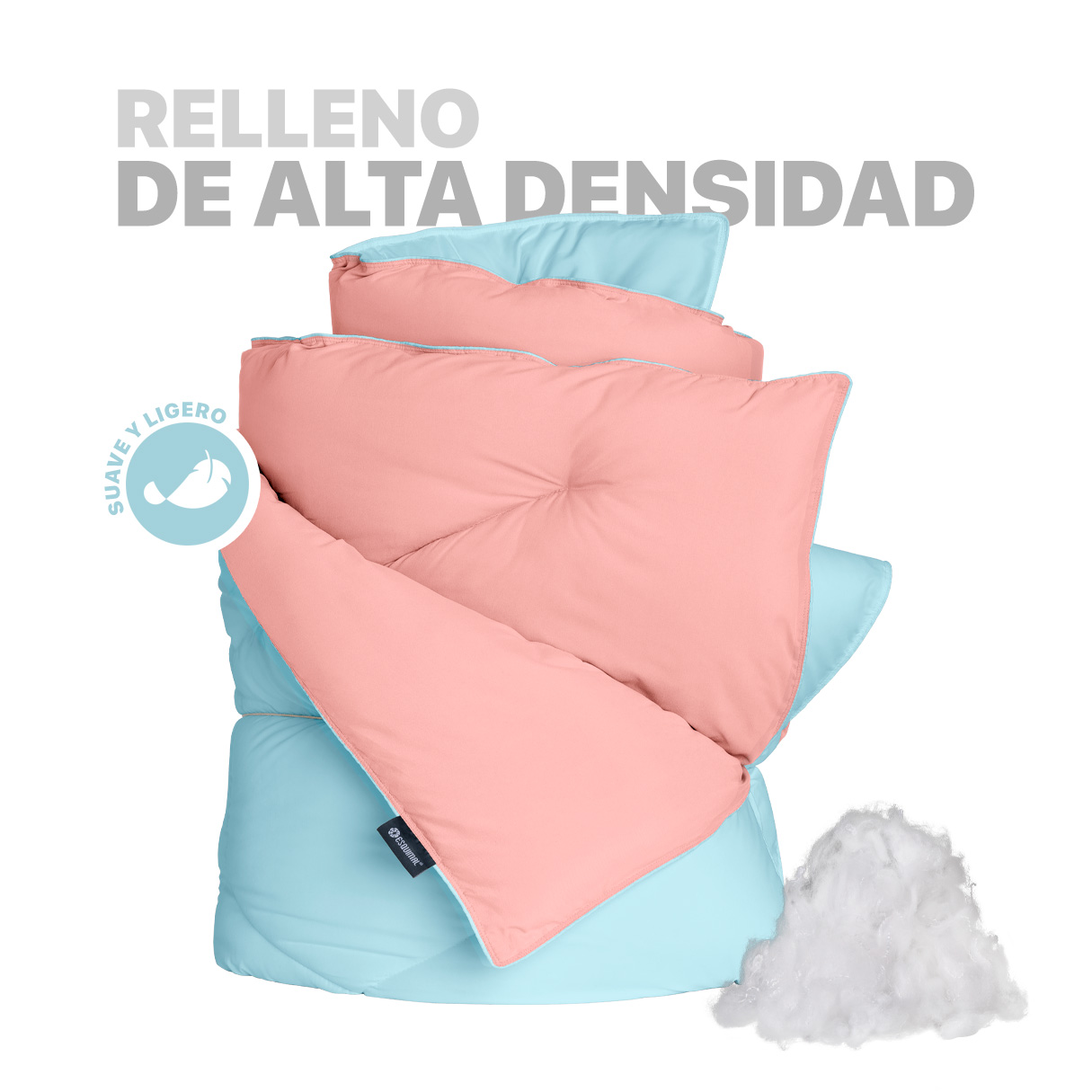 Foto 3 pulgar | Edredón Duvet Relleno Tipo Down Esquimal Doble Vista Azul Claro - Coral Matrimonial