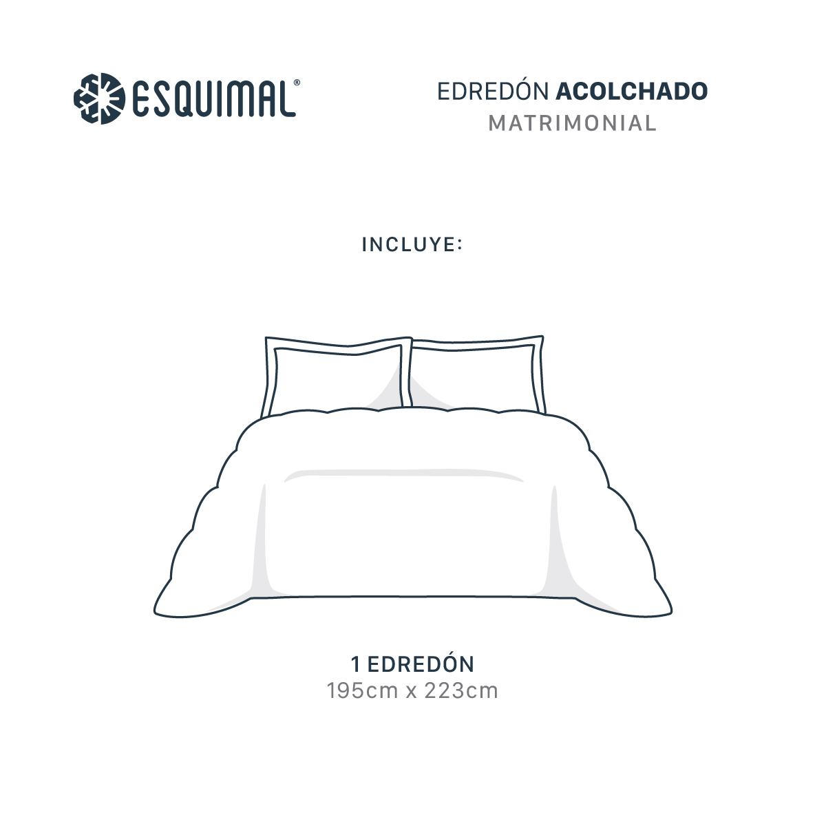 Foto 5 pulgar | Edredón Duvet Relleno Tipo Down Esquimal Doble Vista Azul Claro - Coral Matrimonial
