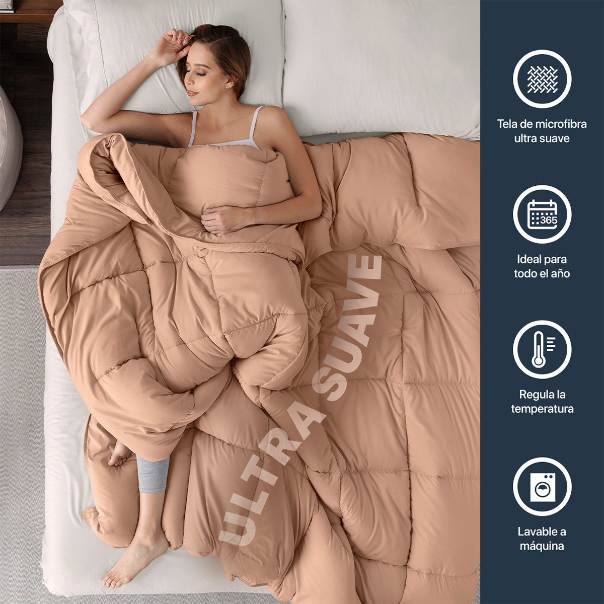 Foto 4 pulgar | Edredón Duvet Esquimal Terracota Matrimonial