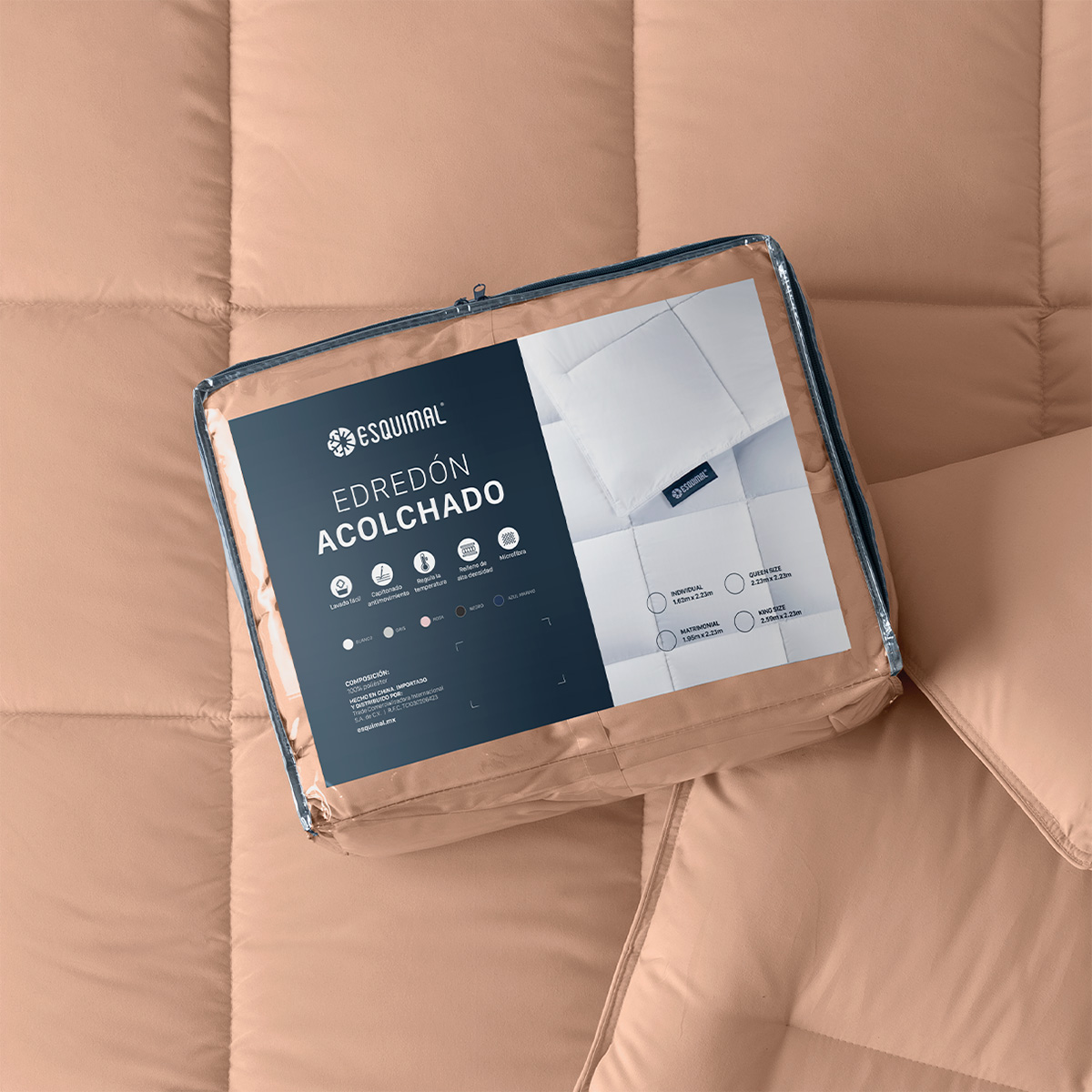Foto 7 | Edredón Duvet Esquimal Terracota Matrimonial