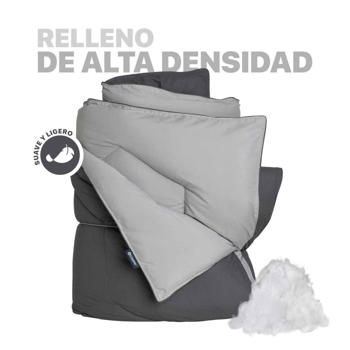 Foto 3 pulgar | Edredón Duvet Relleno Tipo Down Esquimal Doble Vista Gris Oscuro - Gris Matrimonial Xl