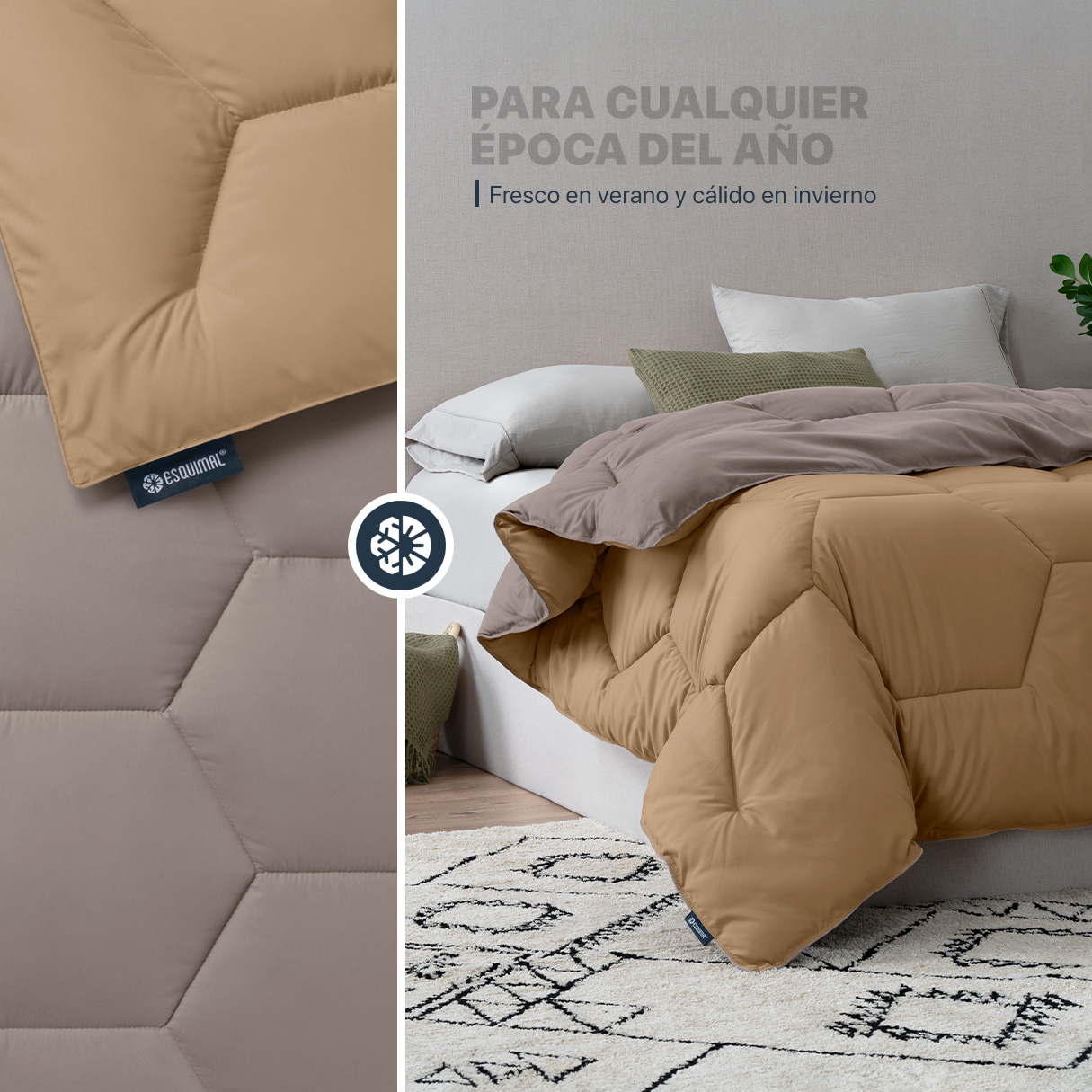 Foto 5 | Edredón Duvet Relleno Tipo Down Esquimal Doble Vista Café - Canela Matrimonial