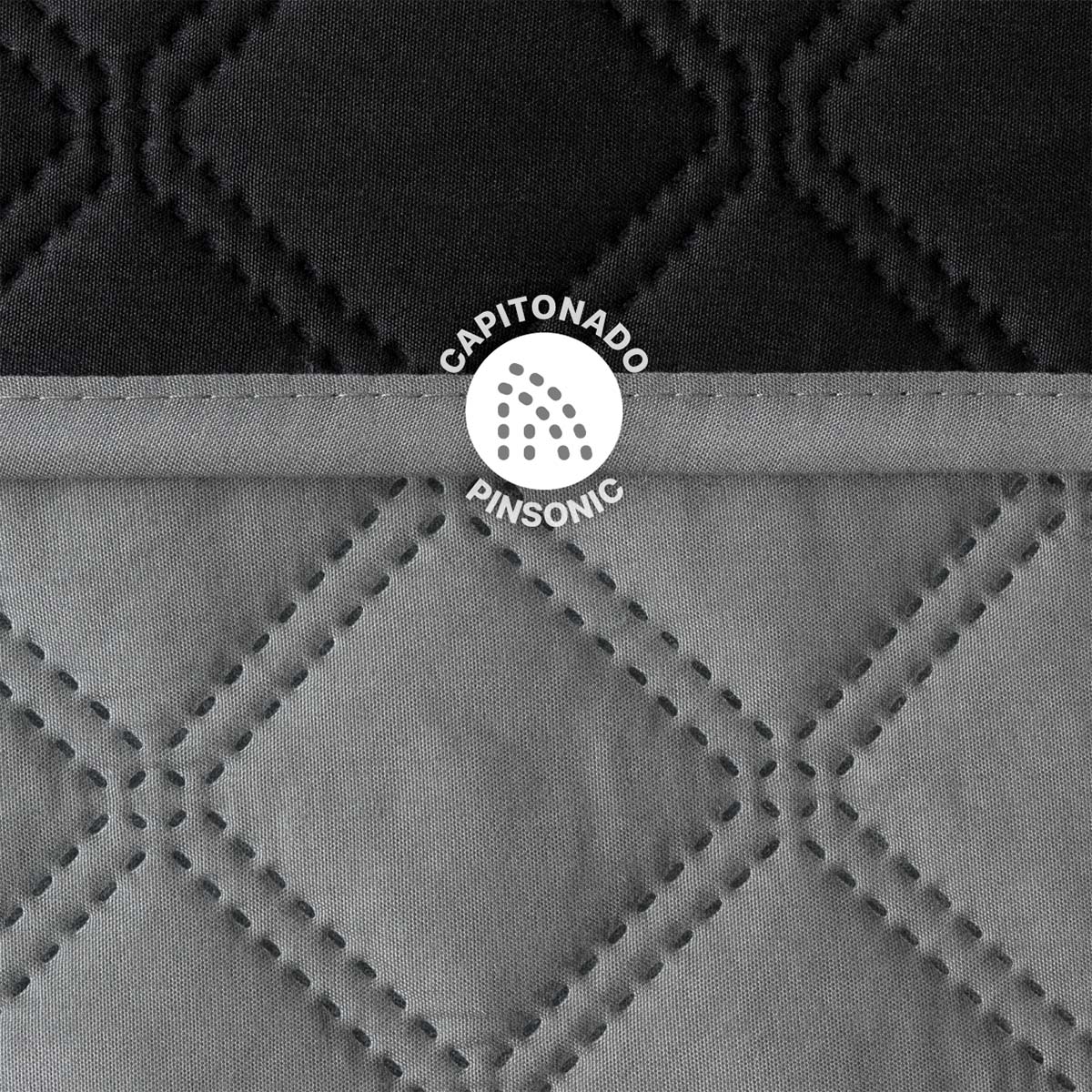 Foto 4 pulgar | Edredón Ligero Individual con Funda de Almohada Real Textil Pinsonic Doble Vista Negro -Gris