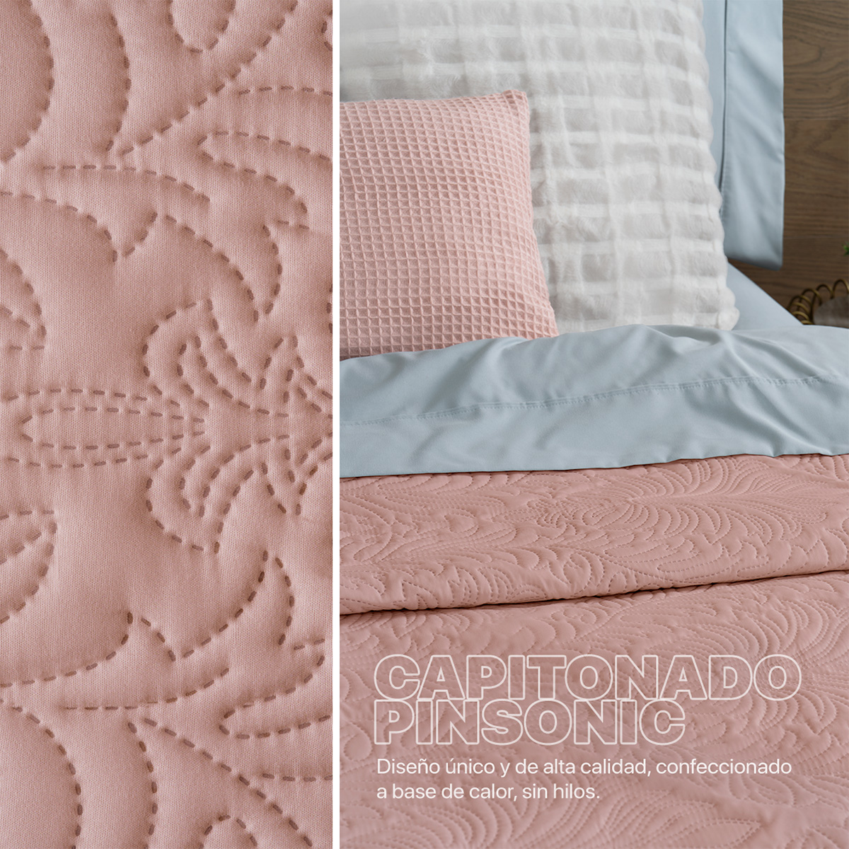 Foto 3 pulgar | Edredón Colcha Ligero Real Textil Rosa Oscuro - 1 Pieza King Size