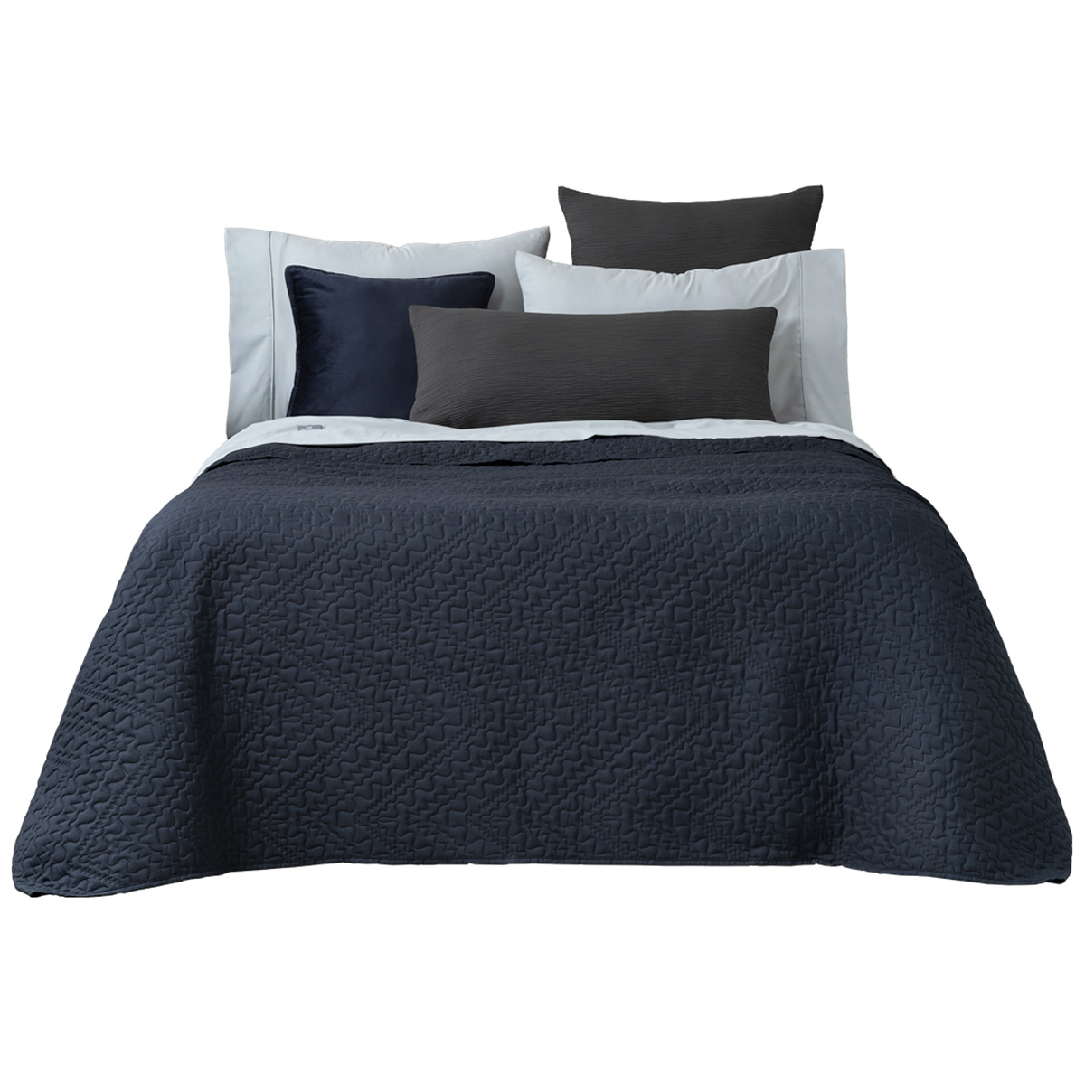 Edredón Colcha Ligero Real Textil Azul Oscuro - 1 Pieza Matrimonial