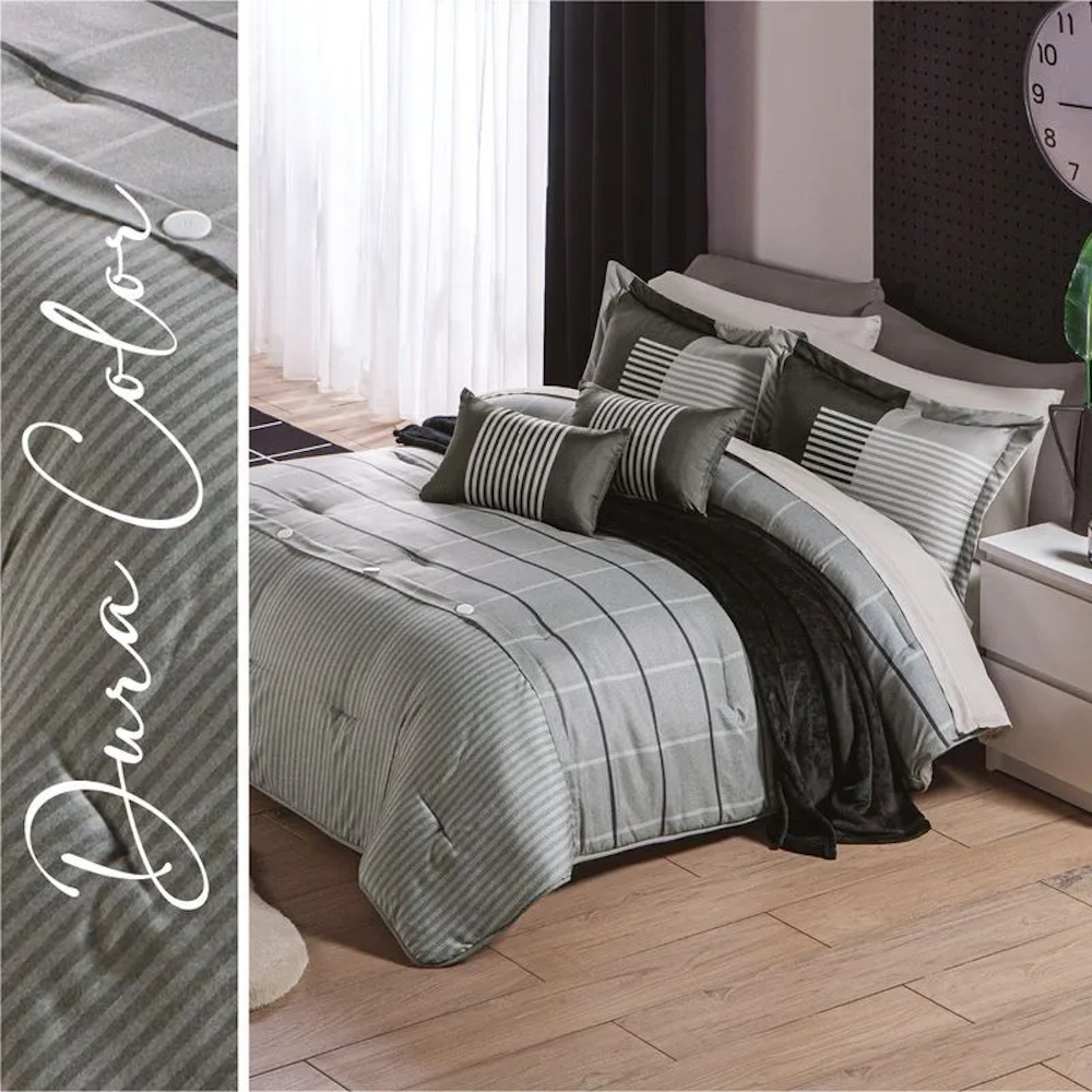 Foto 5 | Edredón Lavable Gray Microfibra King Size Concord