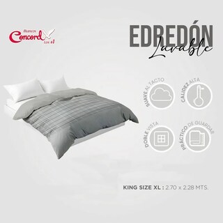Foto 6 | Edredón Lavable Gray Microfibra King Size Concord