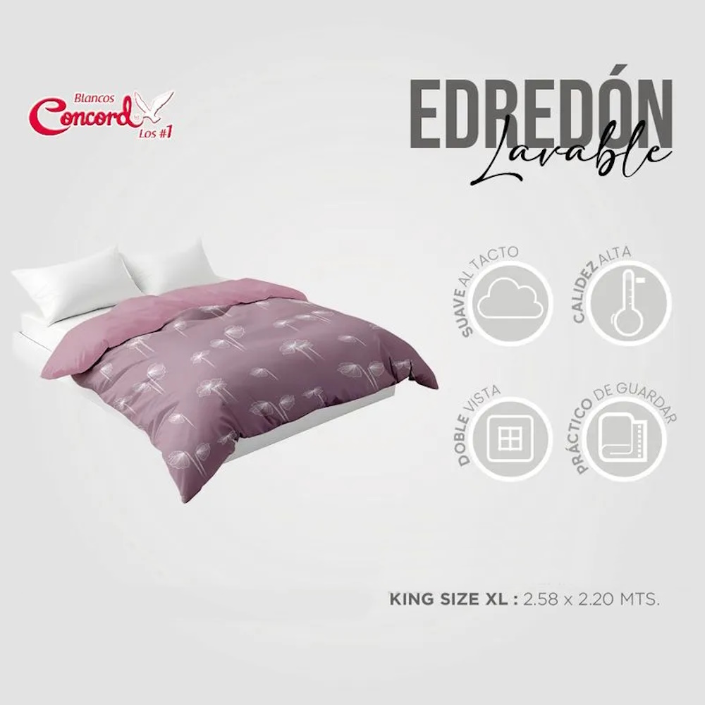 Foto 6 pulgar | Edredon Lavable Selma Microfibra King Size Concord