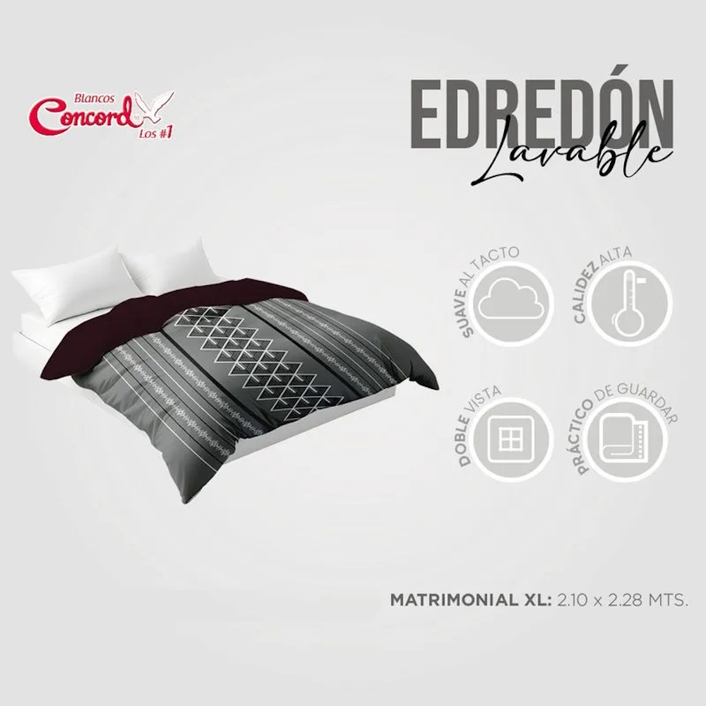 Foto 6 | Edredón Concord Negro Matrimonial