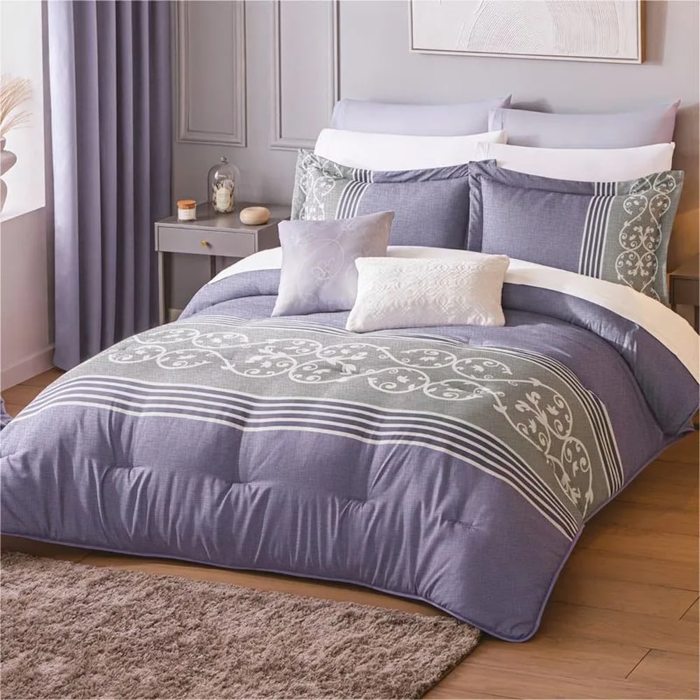 Edredón Lavable Athenea Microfibra Matrimonial Concord Lavanda $1,829