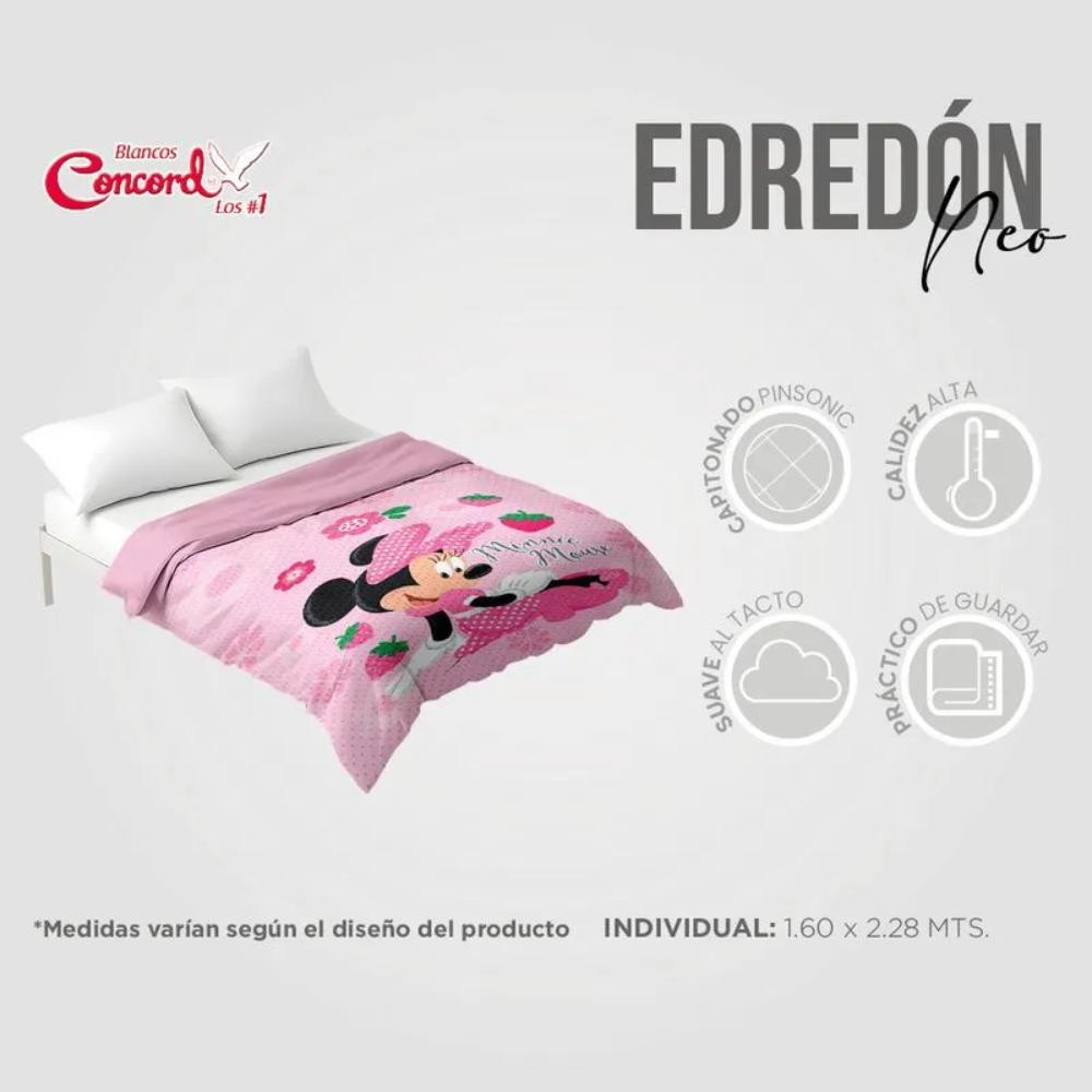 Foto 6 | Edredón Individual Neo Minnie Strawberry Rosa Concord