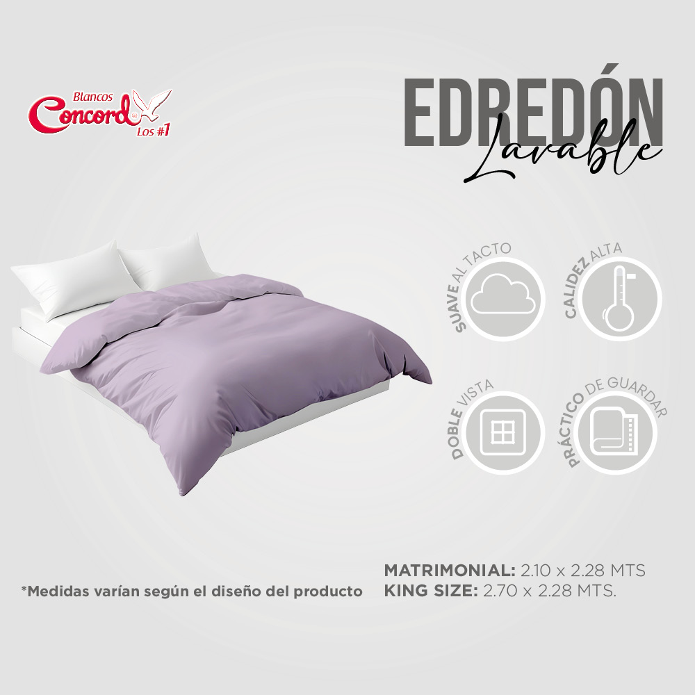 Foto 4 pulgar | Edredón De Pluma Suave Lavanda Light King Size Concord