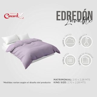 Foto 3 | Edredón De Pluma Suave Lavanda Light King Size Concord