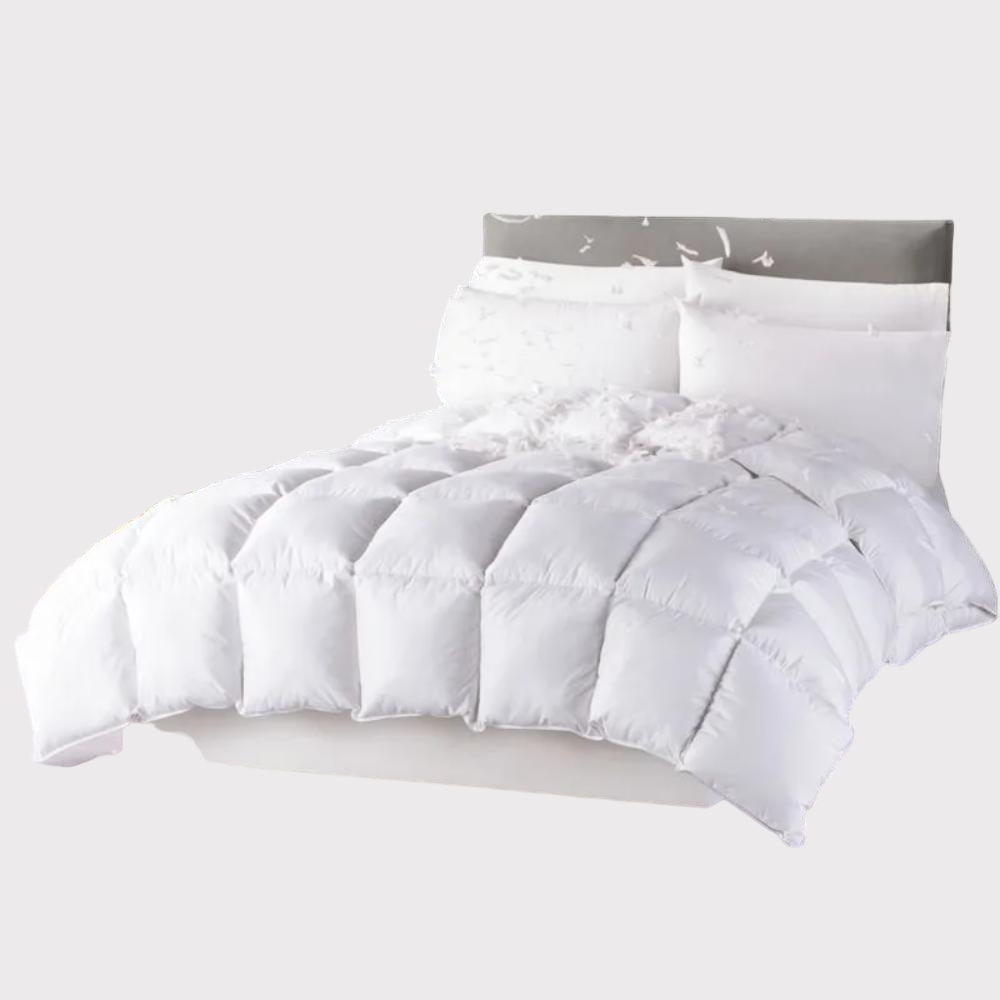 Edredón De Pluma Suave Premium Matrimonial Blanco Concord