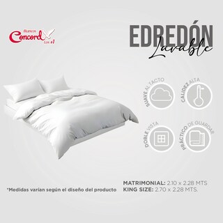 Foto 6 | Edredón De Pluma Suave Premium Matrimonial Blanco Concord