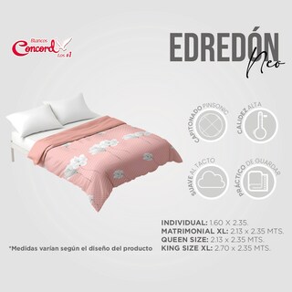 Foto 6 | Edredón Matri Queen Deep Rose Neo Jessie Microfibra Concord