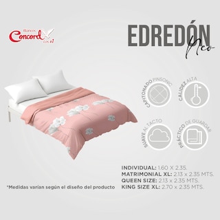 Foto 6 | Edredón King Size Xl Deep Rose Neo Jessie Microfibra Concord