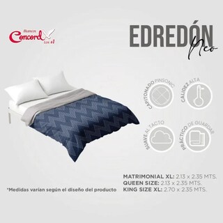 Foto 6 | Edredón King Size Xl Azul Doble Vista Neo Belk Concord