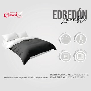 Foto 3 | Edredón De Pluma Suave Premium King Size Negro Concord