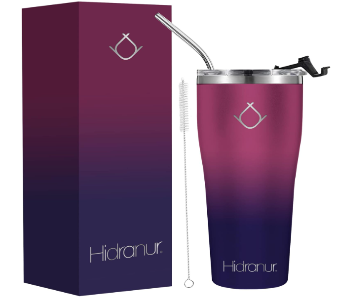 Foto 2 pulgar | Termo De Acero Inoxidable Doble Aislamiento Térmico Morado 30 Oz (887.206 Ml) Hidranur