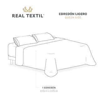 Foto 3 | Colcha Edredón Ligero Real Textil, Queen Size Gris-negro Reversible