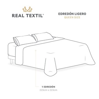 Foto 3 | Colcha Edredón Ligero Real Textil, Queen Size Gris-rojo Reversible