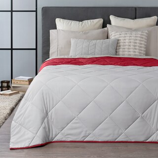 Foto 6 | Colcha Edredón Ligero Real Textil, Queen Size Gris-rojo Reversible