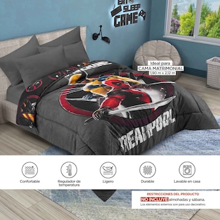 Foto 8 | Edredón Digital Sustentable Matrimonial Deadpool Lucha