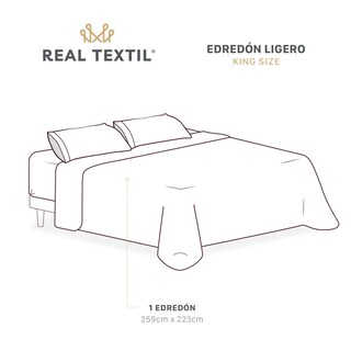 Foto 3 | Colcha Edredón Ligero Real Textil, King Size Gris-negro Reversible