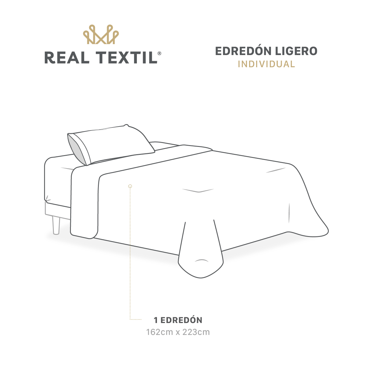 Foto 3 | Colcha Edredón Ligero Real Textil, Individual Gris-rojo Reversible