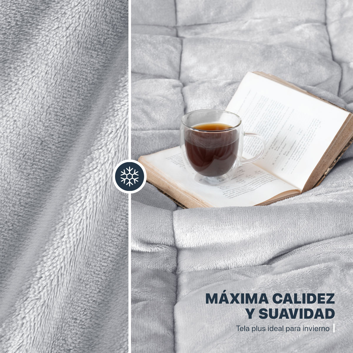 Foto 4 pulgar | Cobertor  Duvet Invernal Esquimal Gris Claro King Size