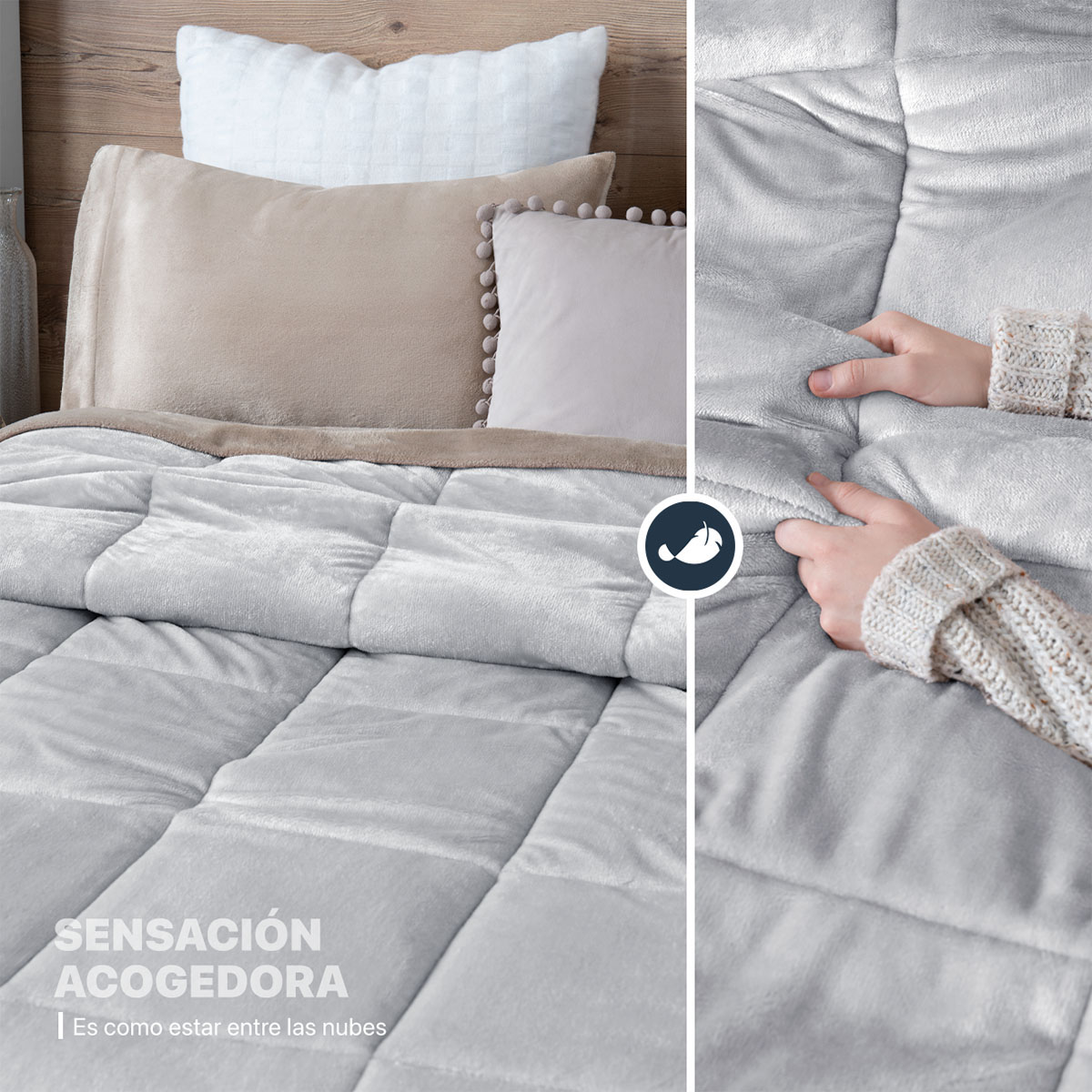 Foto 7 pulgar | Cobertor  Duvet Invernal Esquimal Gris Claro King Size