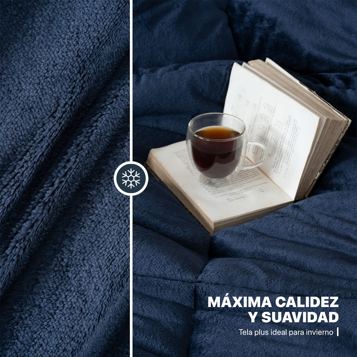 Foto 4 pulgar | Cobertor Duvet Invernal Esquimal Azul Marino Queen Size