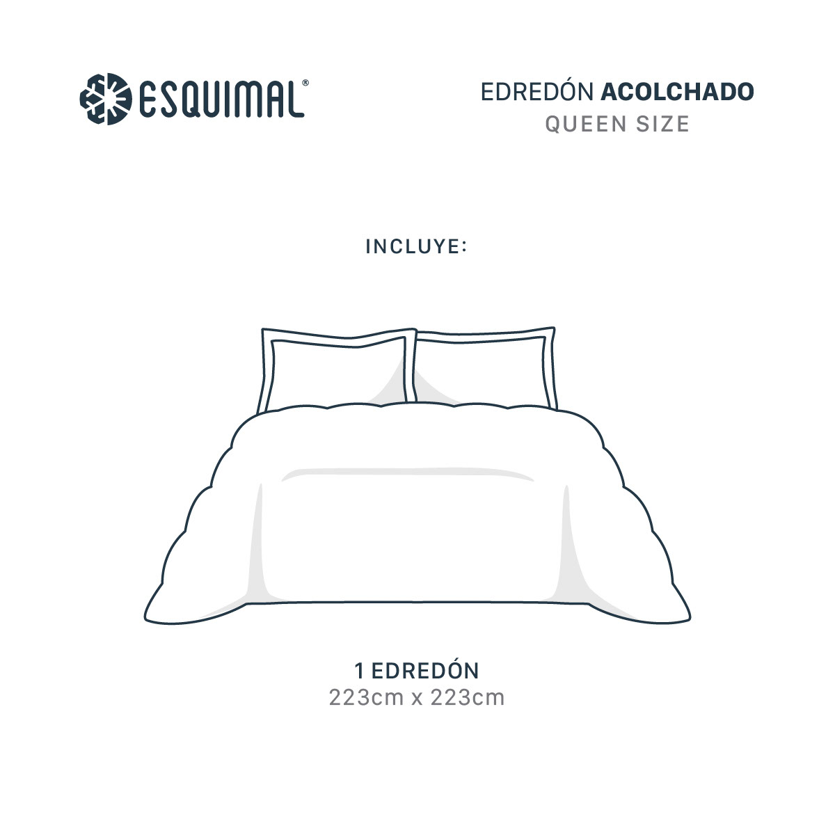 Foto 4 | Cobertor Duvet Invernal Esquimal Azul Marino Queen Size