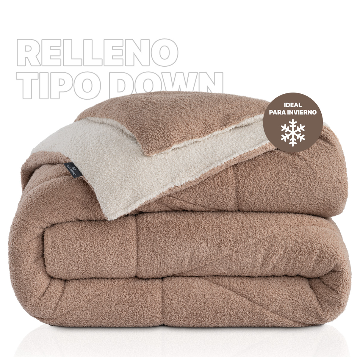 Foto 3 pulgar | Cobertor Borrega Real Textil Café-beige King Size