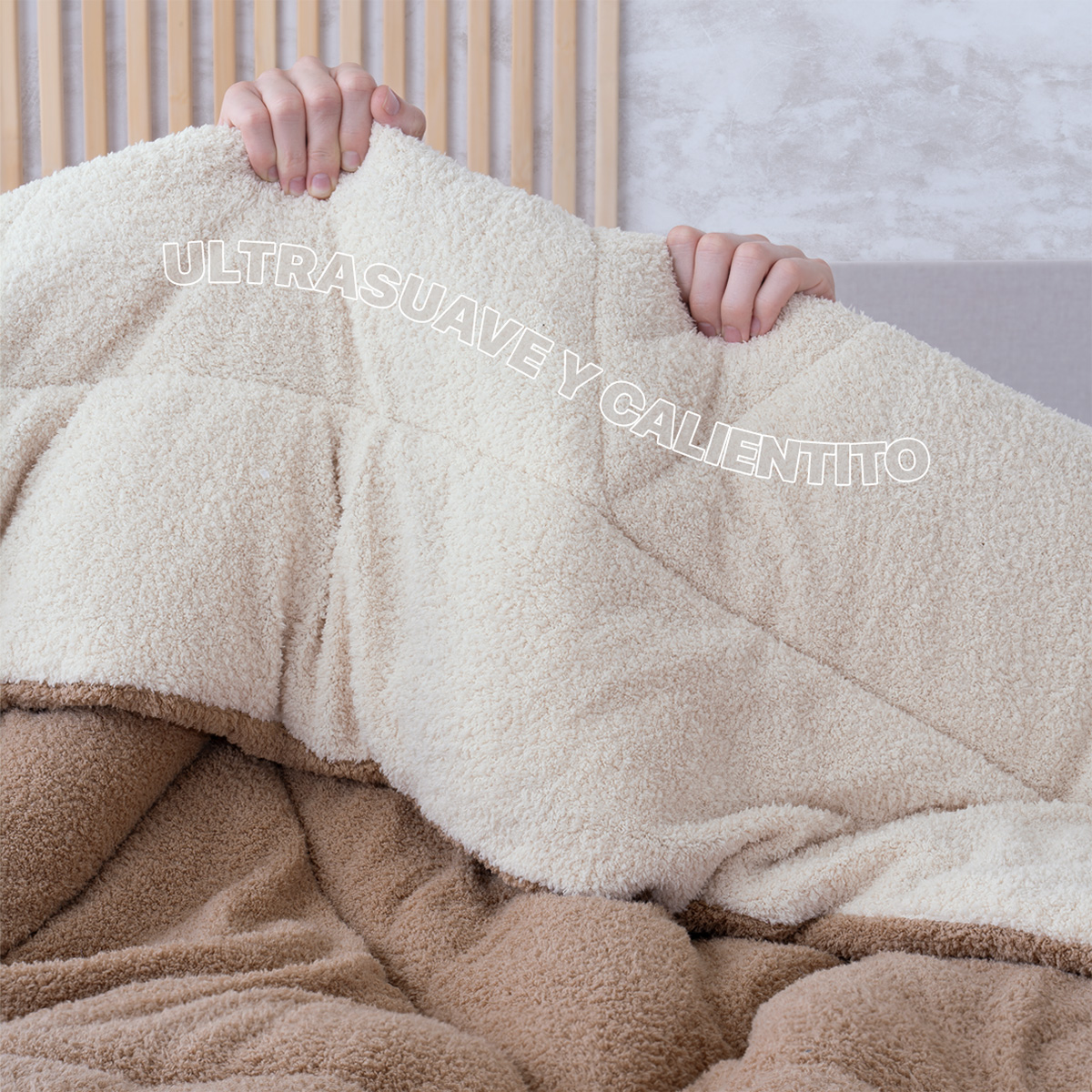 Foto 7 pulgar | Cobertor Borrega Real Textil Café-beige King Size