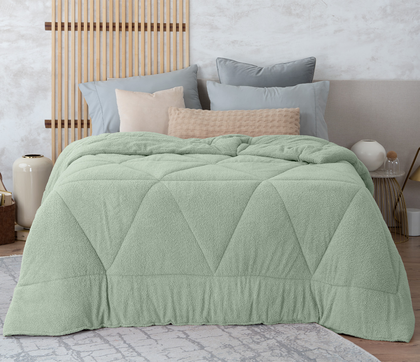 Cobertor Borrega Real Textil Verde King Size