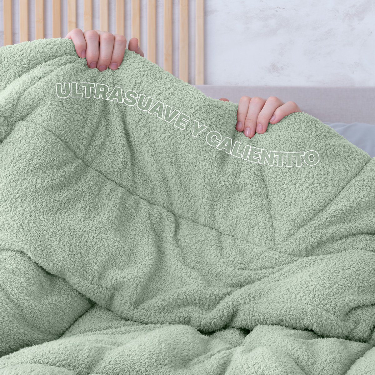 Foto 7 pulgar | Cobertor Borrega Real Textil Verde King Size