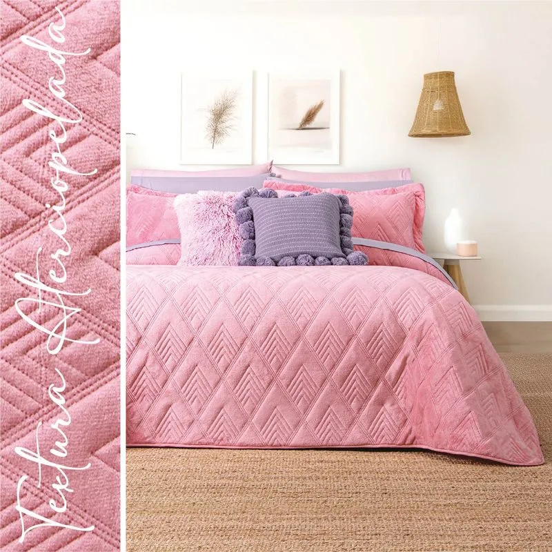 Foto 5 | Edredón Concord Velvet Rosa Poliéster Mat/QS