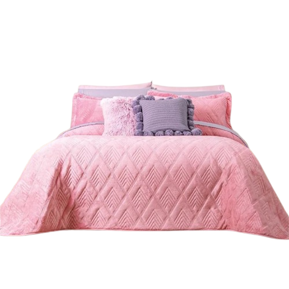 Edredón Concord Velvet Rosa Poliéster King Size