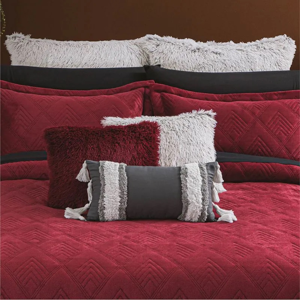 Foto 4 pulgar | Edredón Concord Velvet Vino Mat/QS Poliéster