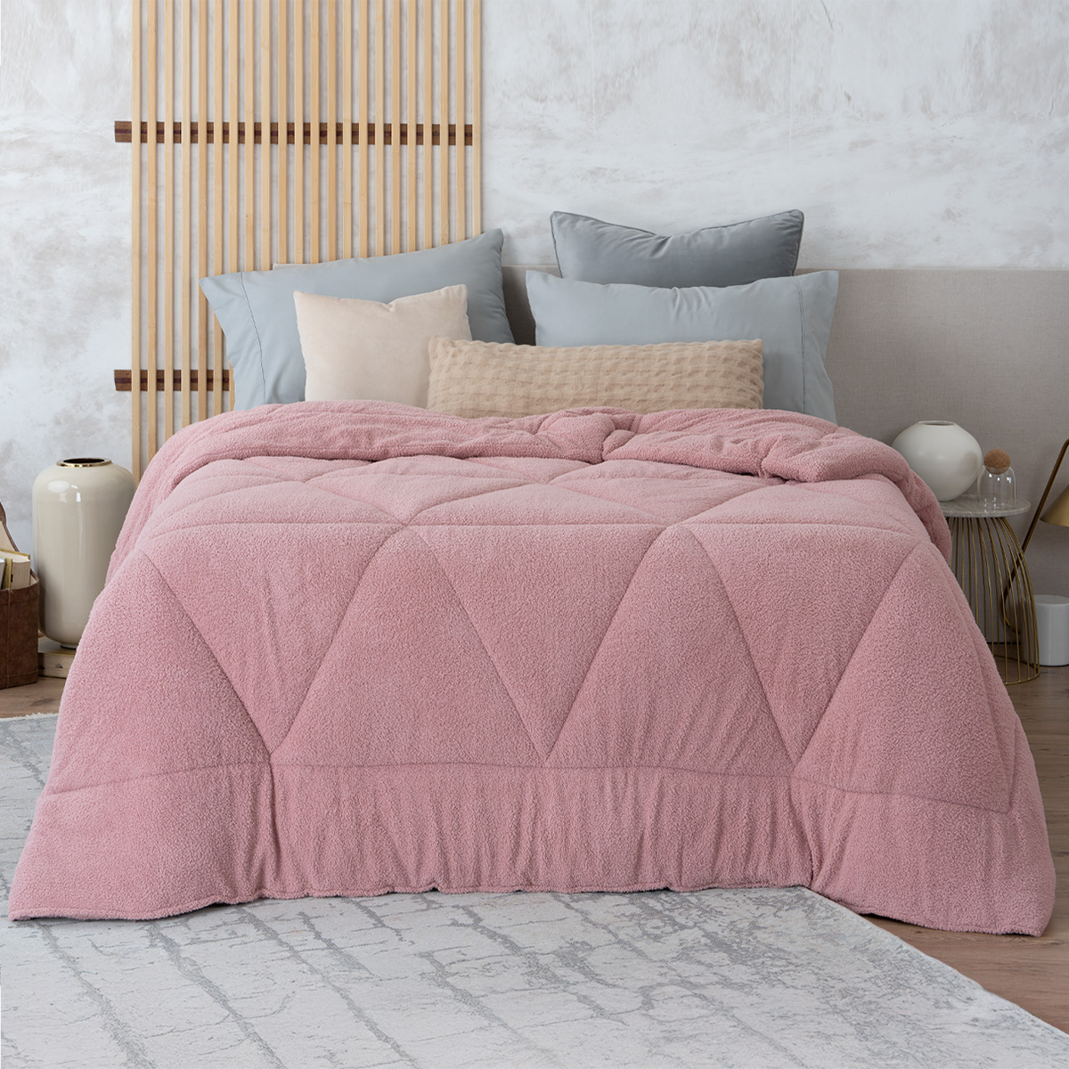 Foto 1 | Cobertor Borrega Real Textil Rosa Individual