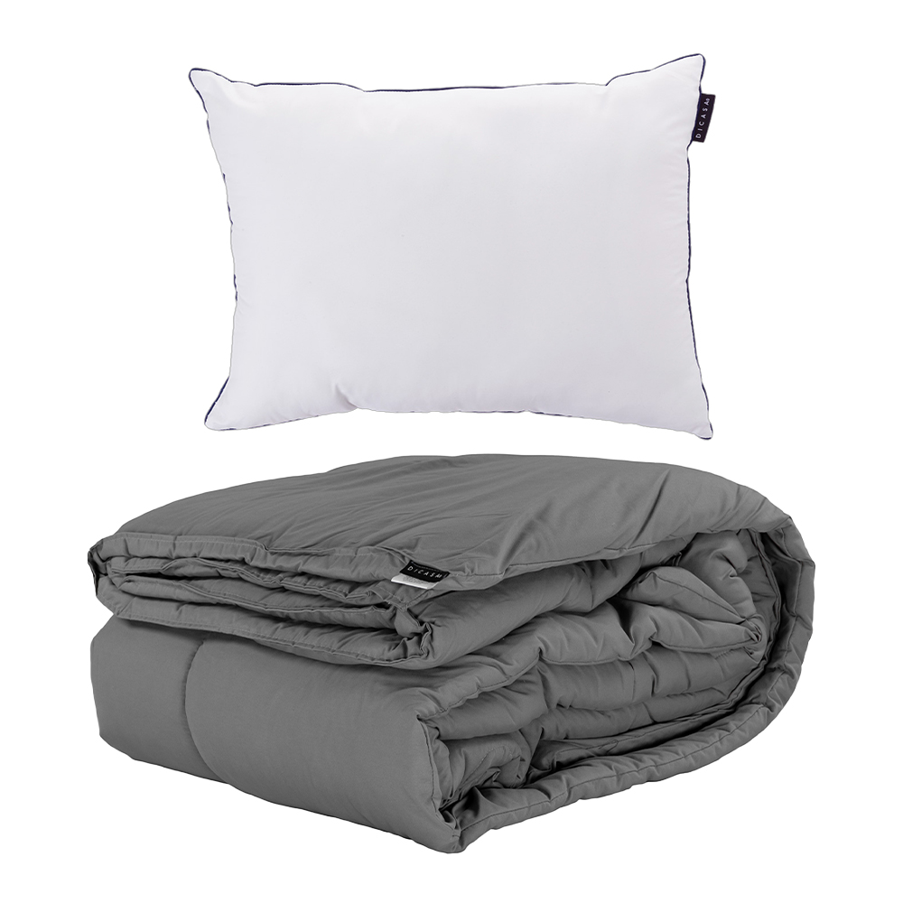 Edredón Hommy Gris Oxford + Almohada One Individual