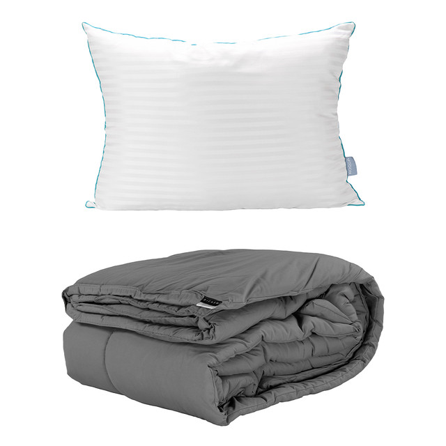 Edredón Hommy Gris Oxford + Almohada Royal Individual