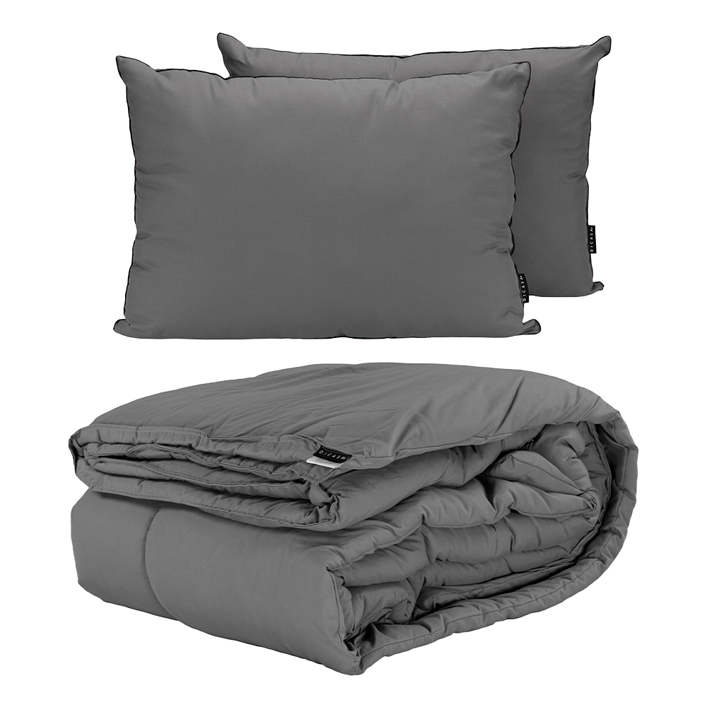 Foto 2 pulgar | Edredón Dicasa Hommy Gris Oxford + Almohada Matrimonial - Queen Size