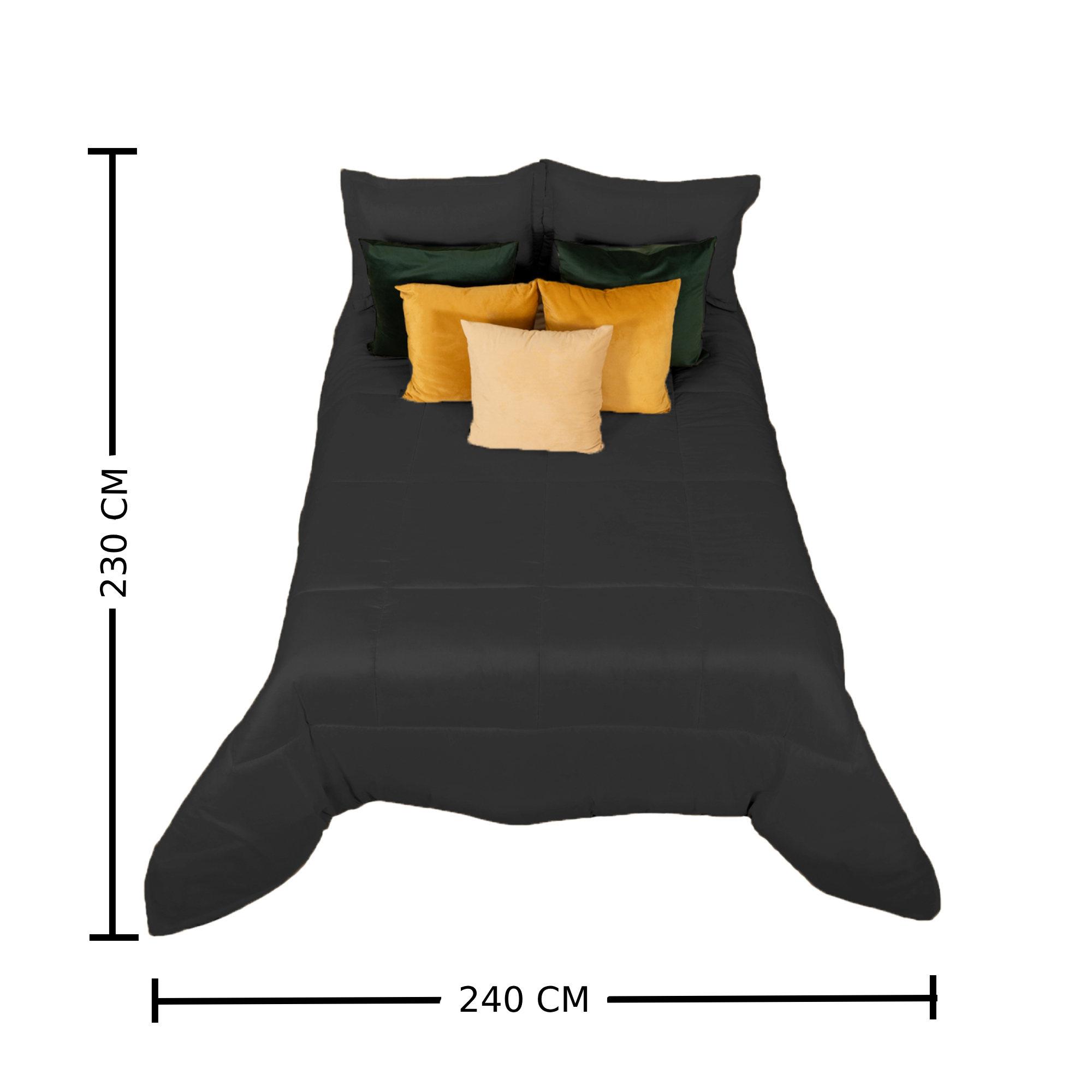 Foto 5 pulgar | Edredón Duvet Santorini Matrimonial Negro/gris Oxford