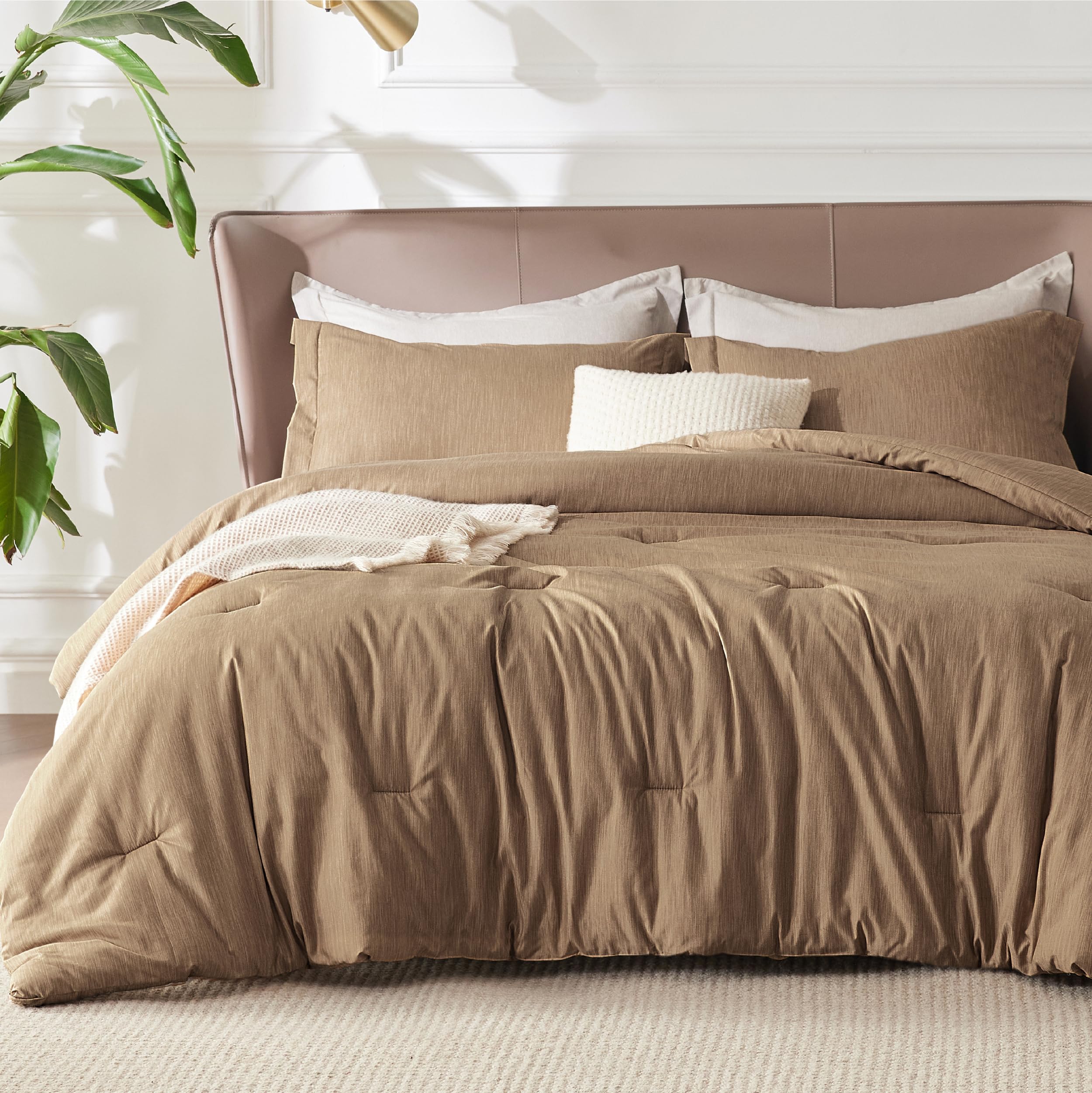 Foto 1 | Juego de Edredón Bedsure King Size Marrón 3 Piezas - Venta Internacional