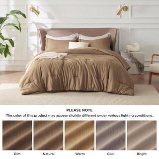 Foto 4 | Juego de Edredón Bedsure King Size Marrón 3 Piezas - Venta Internacional