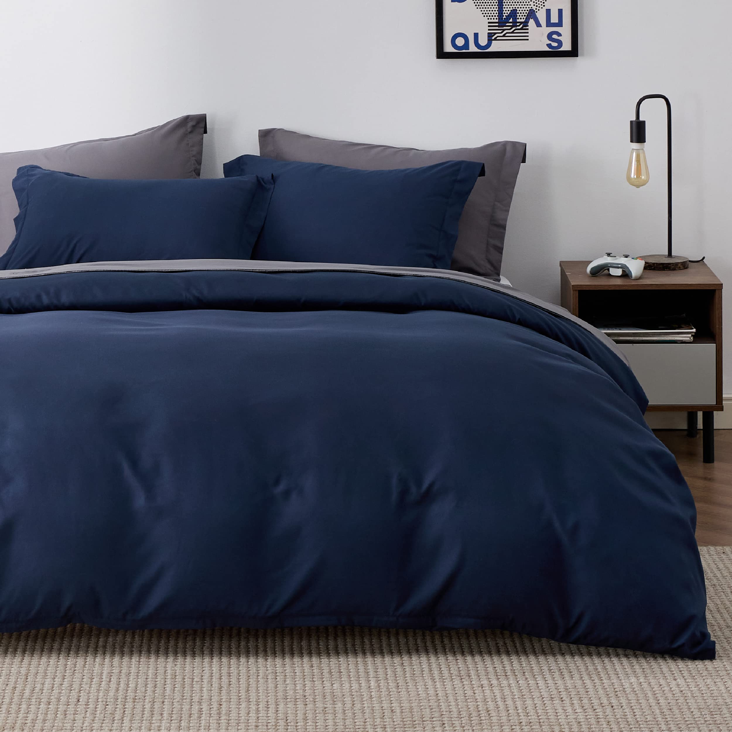 Foto 1 | Funda de Edredón Bedsure Doble Cepillada Queen Size Azul Marino - Venta Internacional