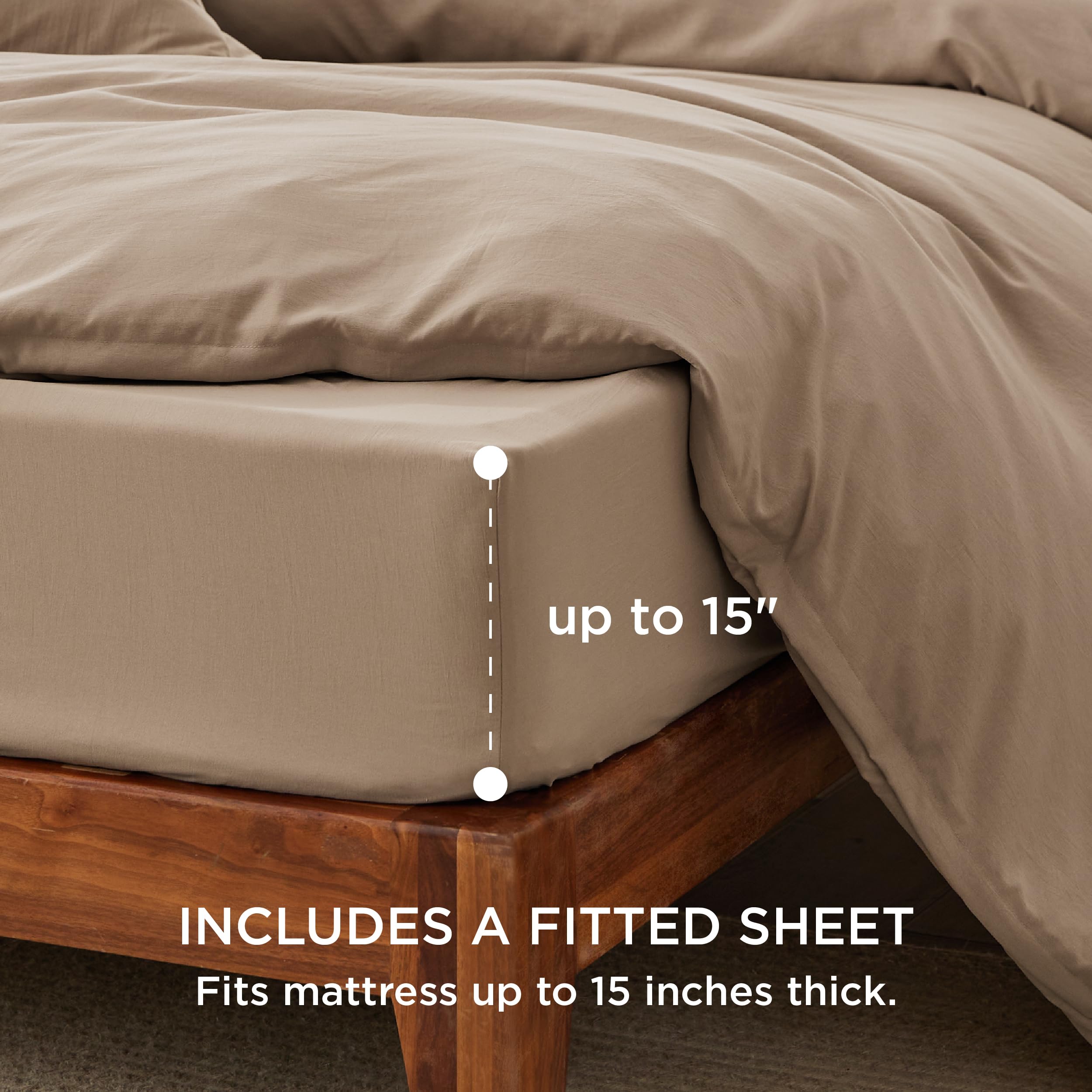 Foto 3 pulgar | Juego de Cama Bedsure Funda de Edredón Queen Size con Sábana Bajera - Venta Internacional